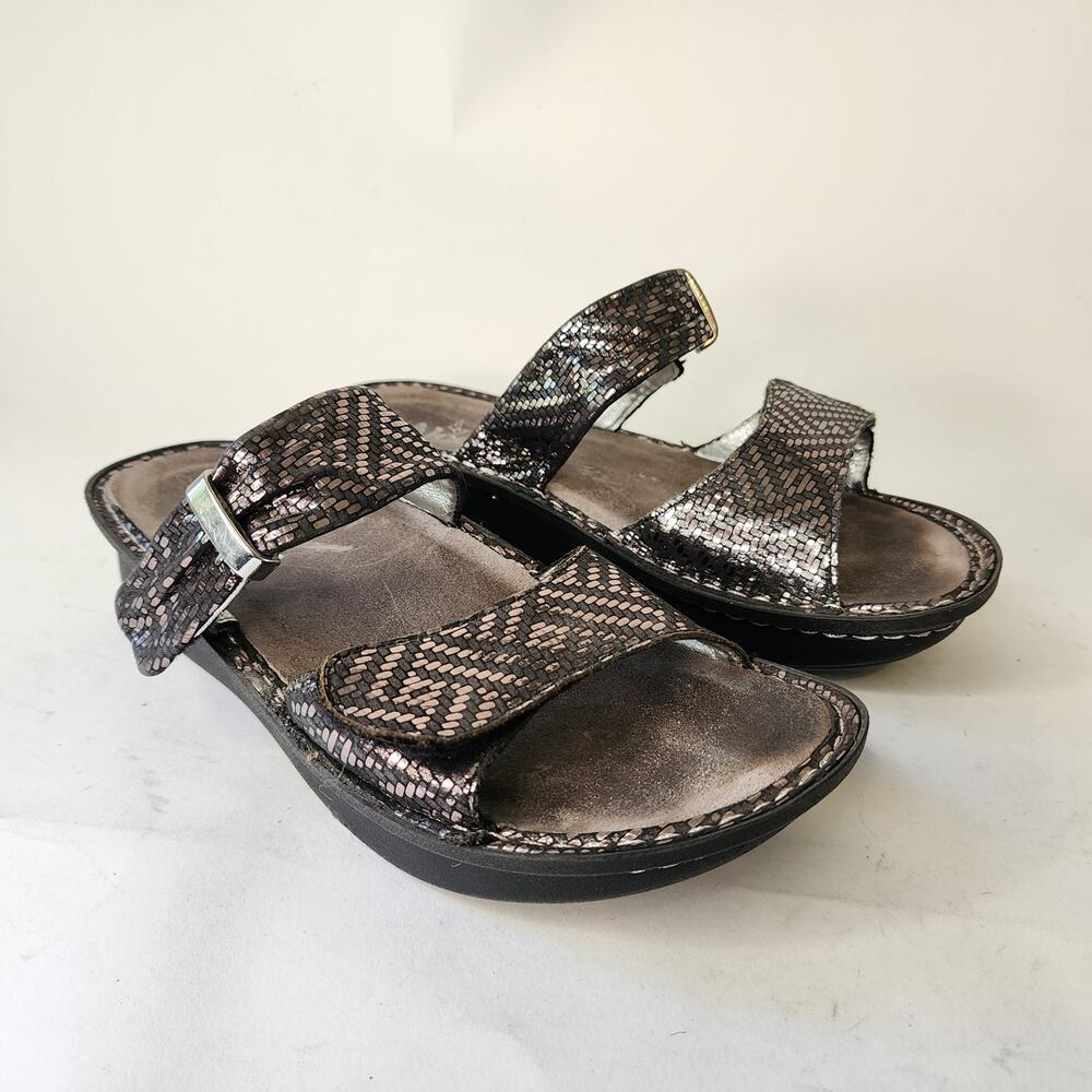 Alegria Karmen Pewter Dazzler Sandals EU 38 US 8-8.5 Leather Comfort KAR-532